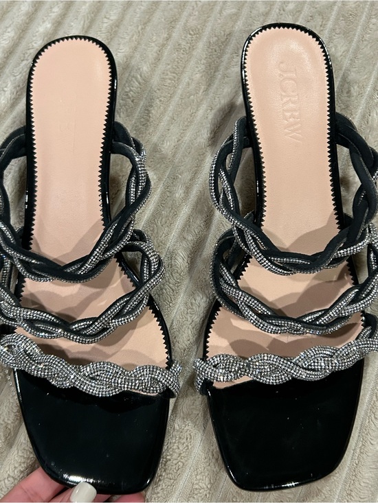 J. Crew Collection Shoes - J. Crew Collection Crystal Braid Triple Strap Kitten Heel zadie